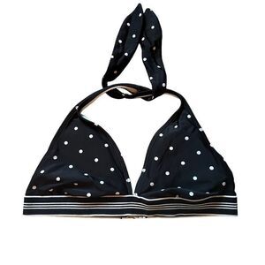 Black and white polka dot bikini top